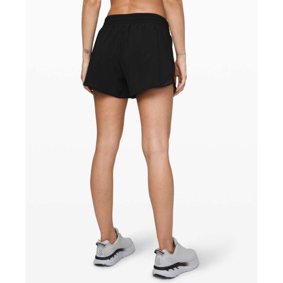 Lululemon Shorts Women 6 Hotty Hot High Rise Long 4 Black Lined Running Athletic - Picture 5 of 15